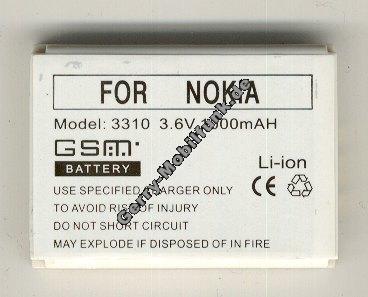 Akku Nokia 3330 Li-Ion 1000mAh 7,6mm 3,3Wh Akku vom Markenhersteller mit 12 Monaten Garantie, nicht original Nokia