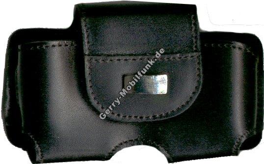 Ledertasche schwarz quer fr Motorola V3690 Klettverschlu Hardbox Premium Quertasche