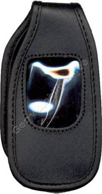 Ledertasche schwarz mit Grtelclip Samsung V200