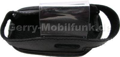 Ledertasche schwarz mit Gürtelclip Samsung E850