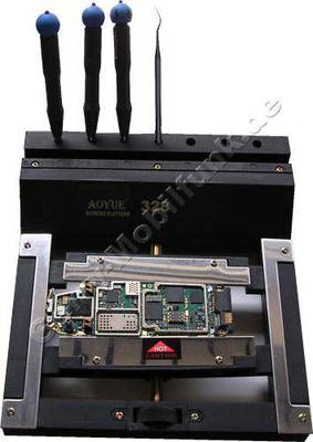 AOYUE-328 Working Platform, Halterung zur Reparatur von elektronik Platinen, Handy-Platinen. Die Platinen können stabil in die Halterung eingespannt werden. Zusätzlich finden Werkzeuge Platz an der Halterung