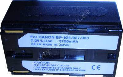 Akku CANON ES4000 BP-930 Daten: Li-Ion 7,2V 3700 mAh, schwarz 40mm (Zubehrakku vom Markenhersteller)