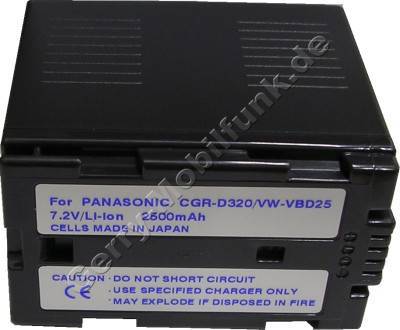 Akku PANASONIC NV-DS150 Daten: LiIon 7,2V 3000mAh 53,3mm dunkelgrau (Zubehrakku vom Markenhersteller)
