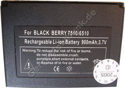 Akku für RIM Blackberry 6210 ( baugleich mit BAT-03087-001, BAT-03087-002, BAT-03087-003, ACC-04746-002)LiIon 3,7V 900mAh 7,5mm dick ca.26g (Akku vom Markenhersteller, nicht original)