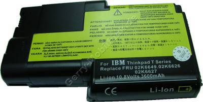 Notebook Akku fr IBM ThinkPad T20, Li-ion, 10,8 Volt, 4400mAh, schwarz (141,5 x 84,8 x 22,0mm ca.296g) Akku vom Markenhersteller (Ersetzt: 02K6620 02K6626 02K6627 02K6644 02K6645 02K6646 02K6649)